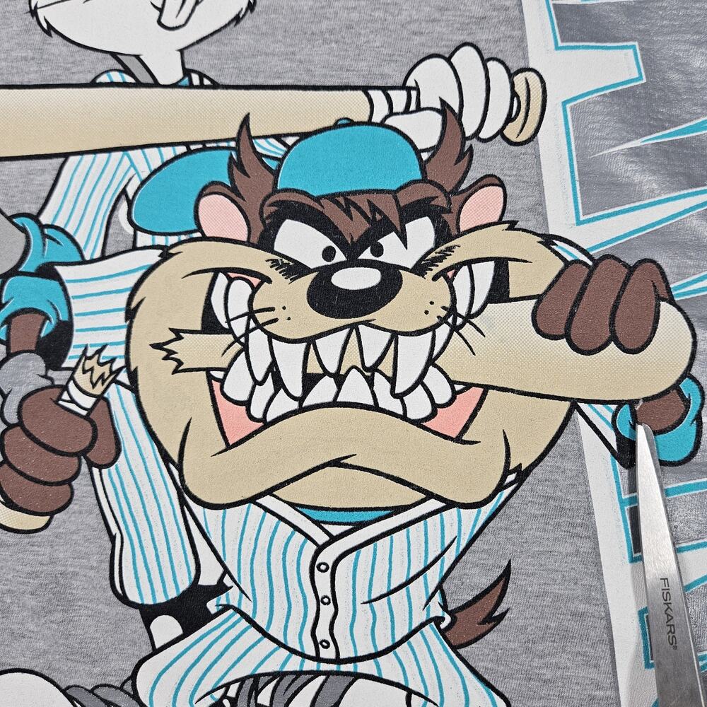 Vintage 1994 Florida Marlins Shirt Mens Size XL Taz Bugs Bunny Looney Tunes MLB - Picture 3 of 15